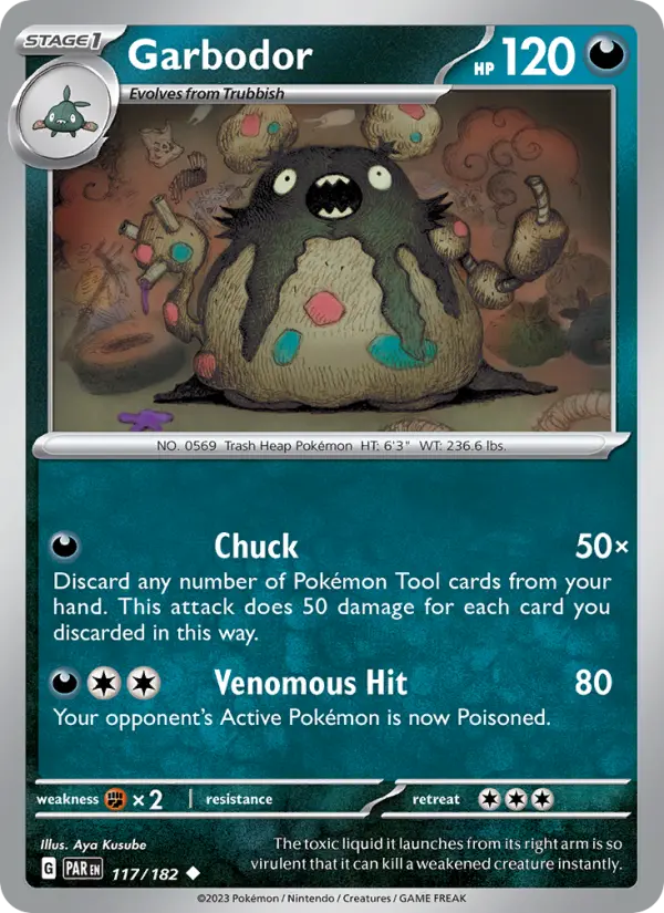 Garbodor 117 card from Paradox Rift