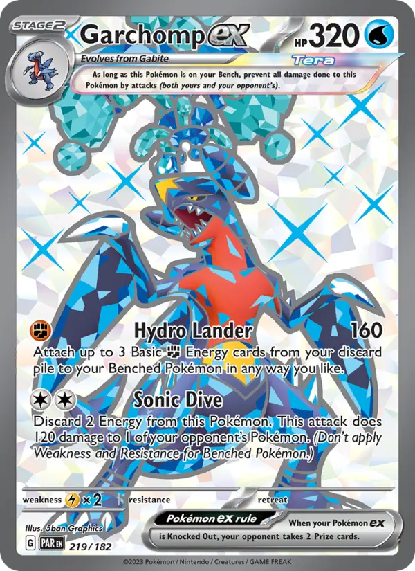 Garchomp ex 219 card from Paradox Rift