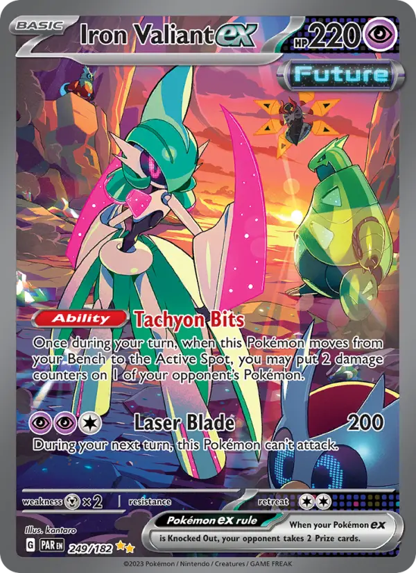 Iron Valiant ex 249 card from Paradox Rift