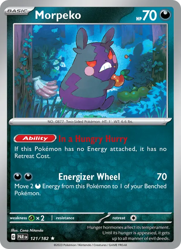 Morpeko 121 card from Paradox Rift