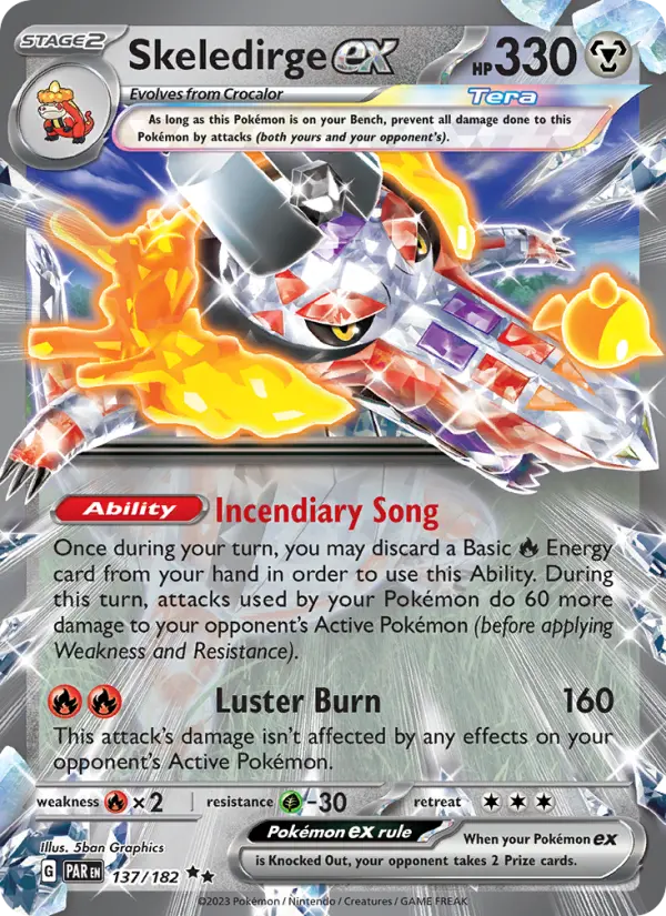 Skeledirge ex 137 card from Paradox Rift