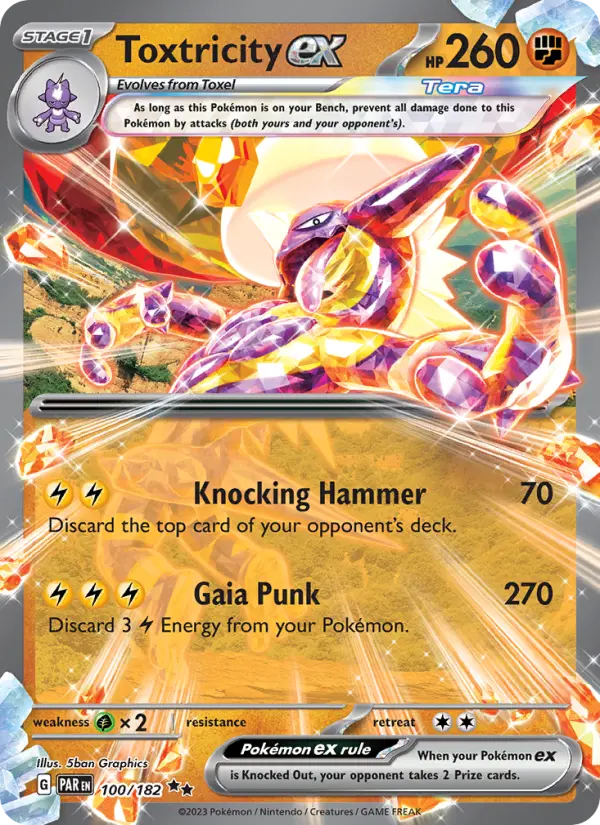 Toxtricity ex 100 card from Paradox Rift
