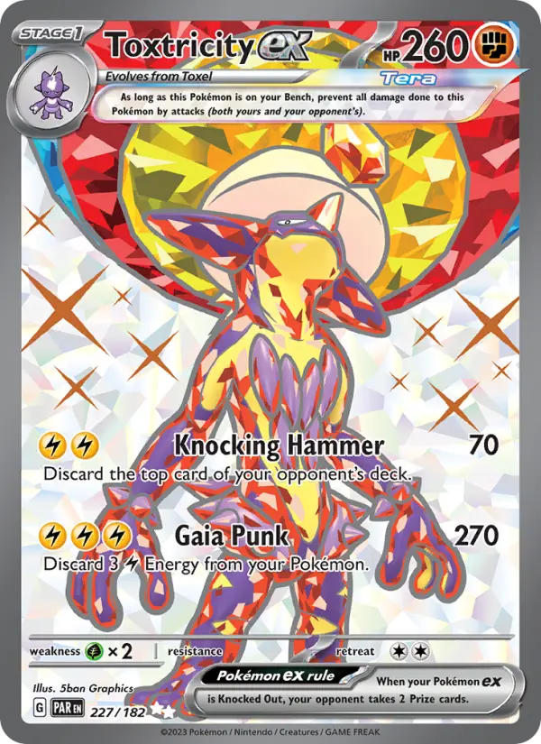 Toxtricity ex 227 card from Paradox Rift