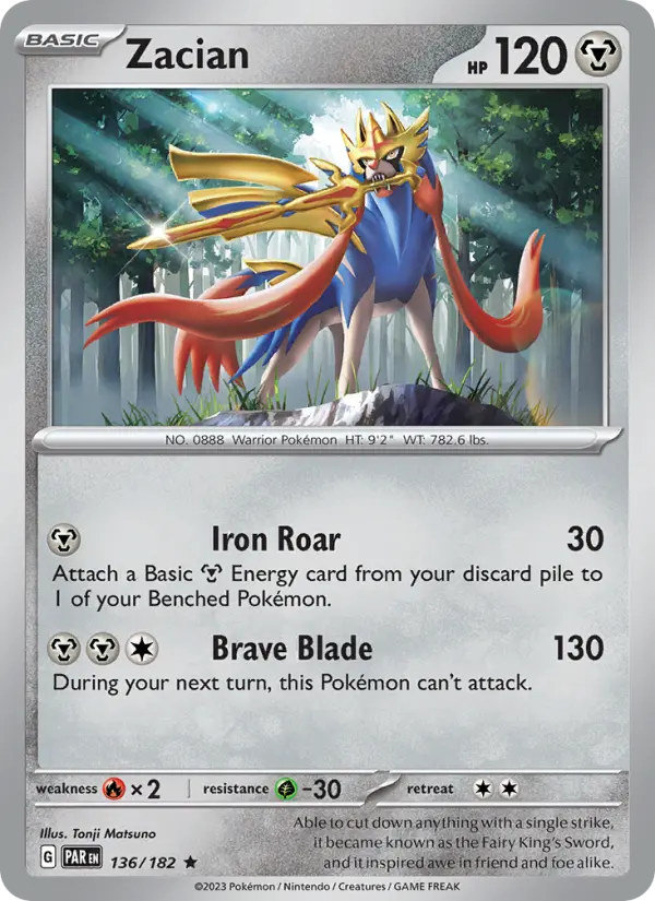 Zacian 136 — Paradox Rift 136, Holofoil finish