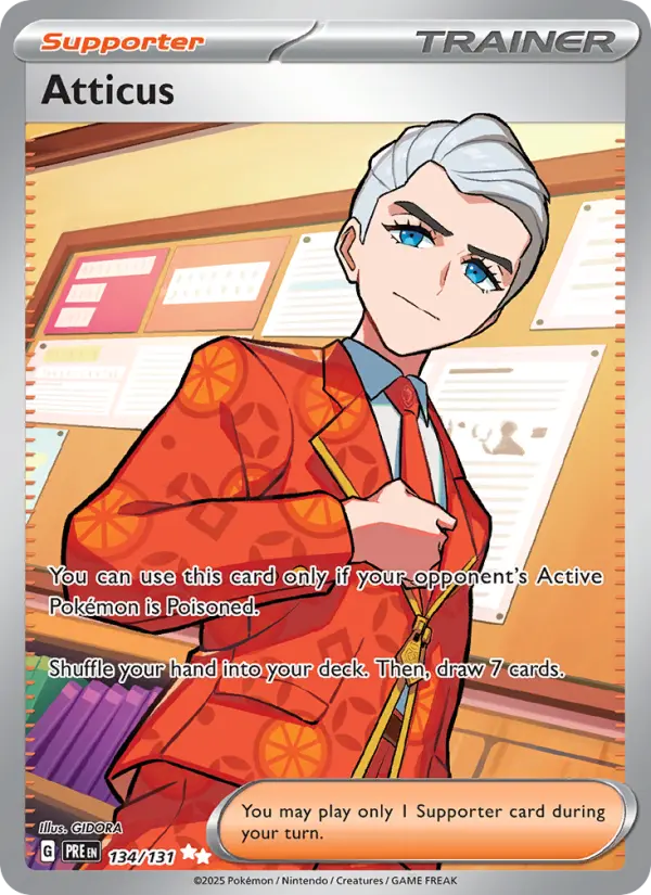 Atticus 134 card from Prismatic Evolutions