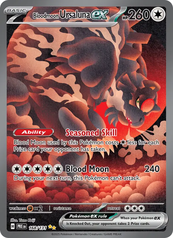 Bloodmoon Ursaluna ex 168 card from Prismatic Evolutions