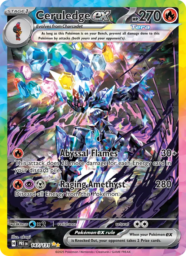 Ceruledge ex 147 — Prismatic Evolutions 147, Holofoil finish