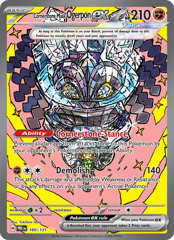 Cornerstone Mask Ogerpon ex 160 card from Prismatic Evolutions