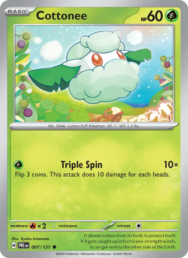 Cottonee 7 card from Prismatic Evolutions