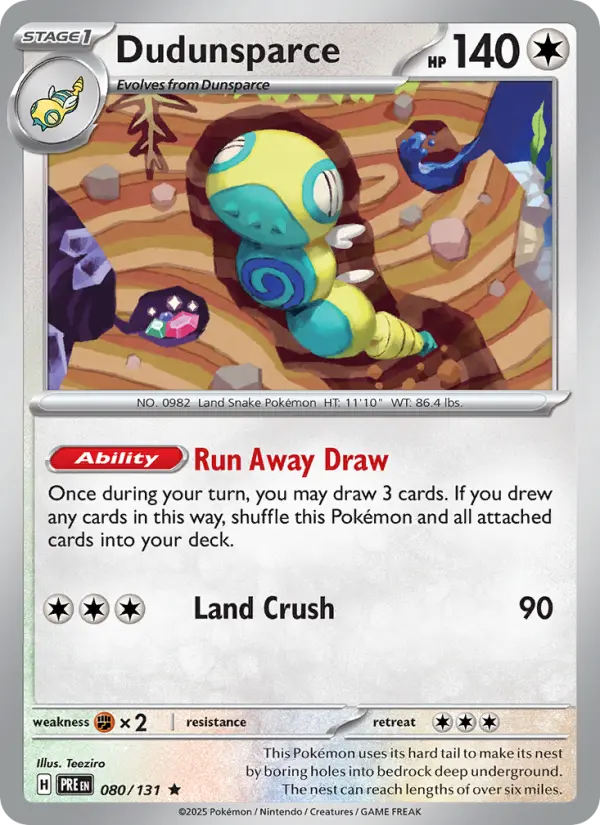 Dudunsparce 80 — Prismatic Evolutions 80, Holofoil finish