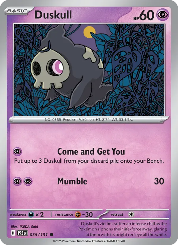 Duskull 35 card from Prismatic Evolutions