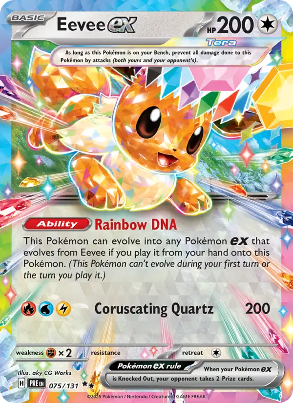 Eevee ex 75 — Prismatic Evolutions 75, Holofoil finish