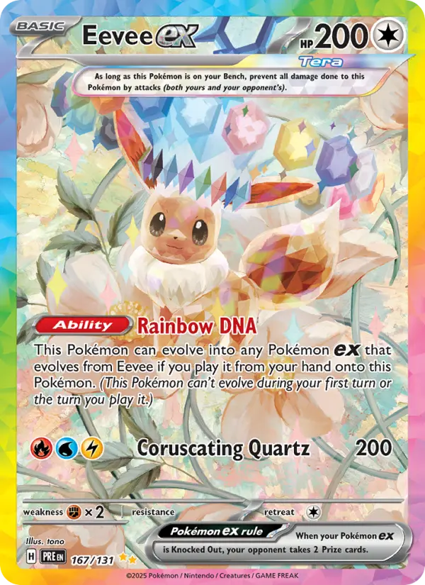 Eevee ex 167 — Prismatic Evolutions 167, Holofoil finish