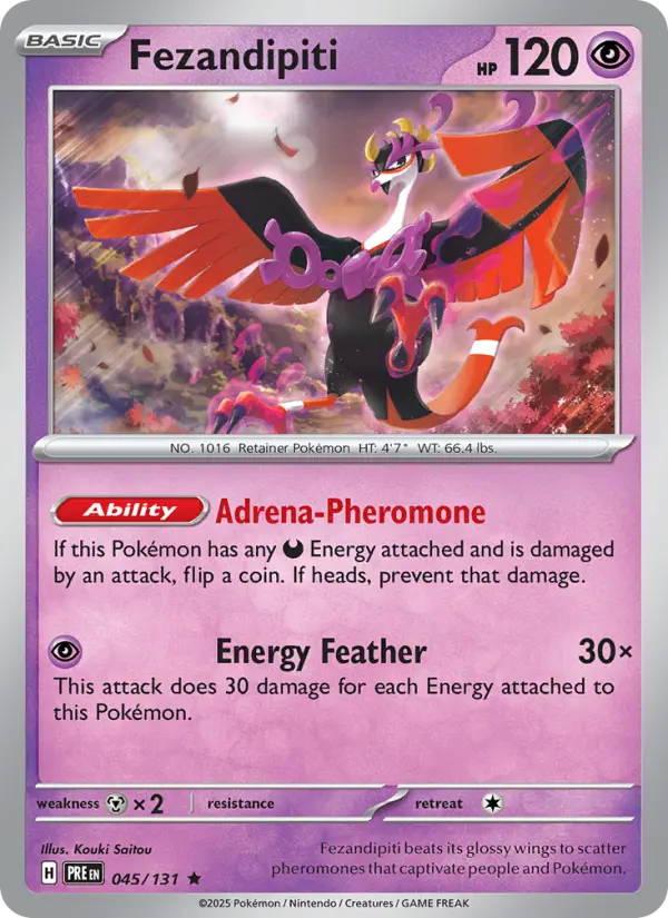 Fezandipiti 45 — Prismatic Evolutions 45, Holofoil finish