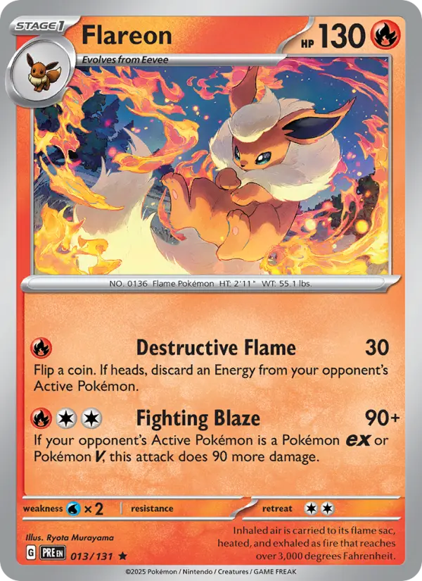 Flareon 13 card from Prismatic Evolutions