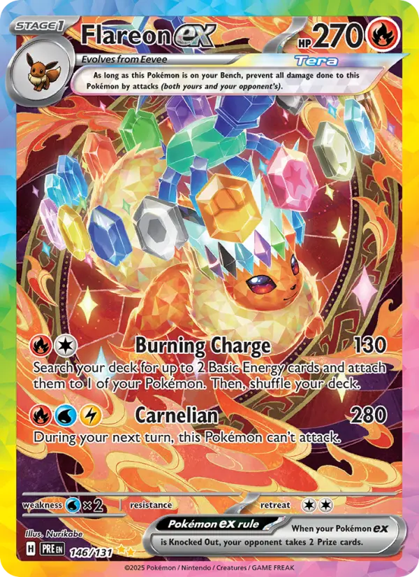 Flareon ex 146 card from Prismatic Evolutions