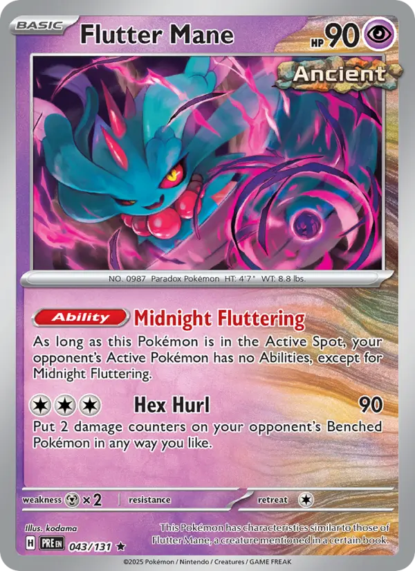 Flutter Mane 43 — Prismatic Evolutions 43, Holofoil finish