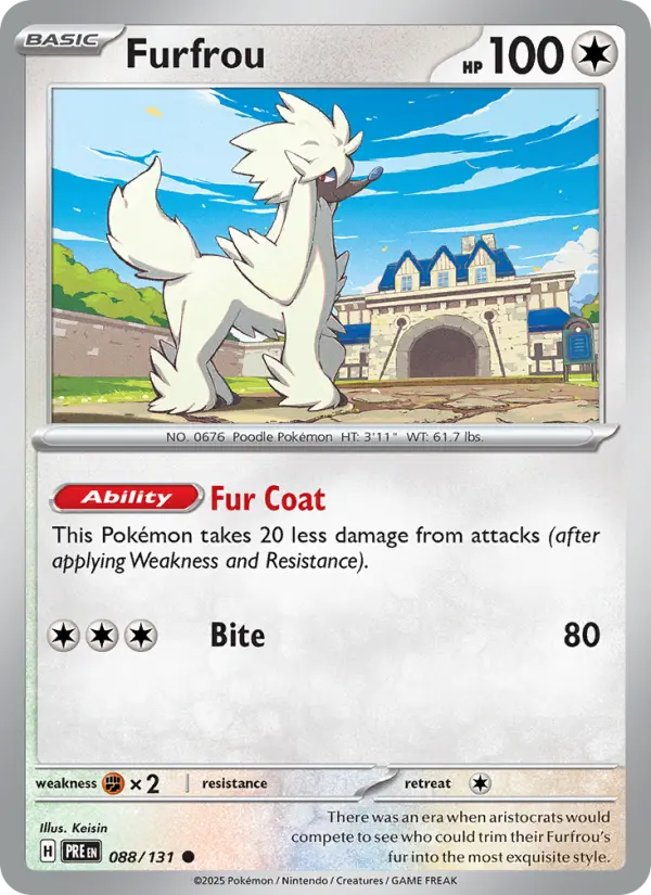 Furfrou 88 — Prismatic Evolutions 88, Holofoil finish
