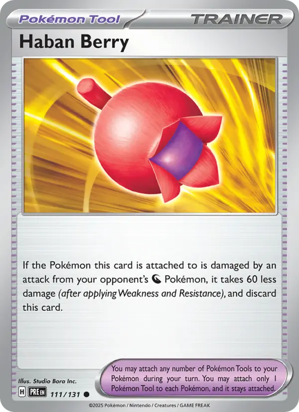 Haban Berry 111 card from Prismatic Evolutions