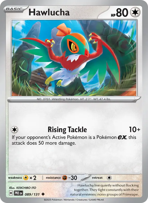 Hawlucha 89 — Prismatic Evolutions 89, Holofoil finish