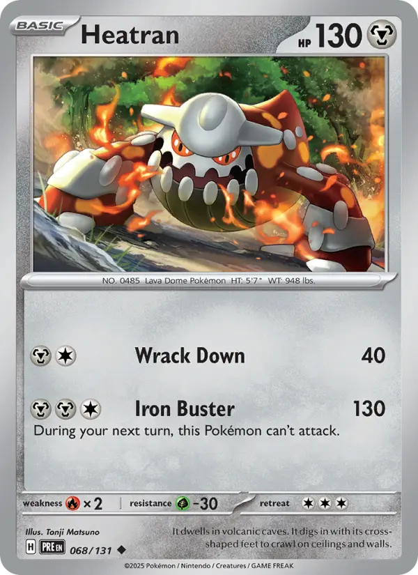 Heatran 68 — Prismatic Evolutions 68, Holofoil finish
