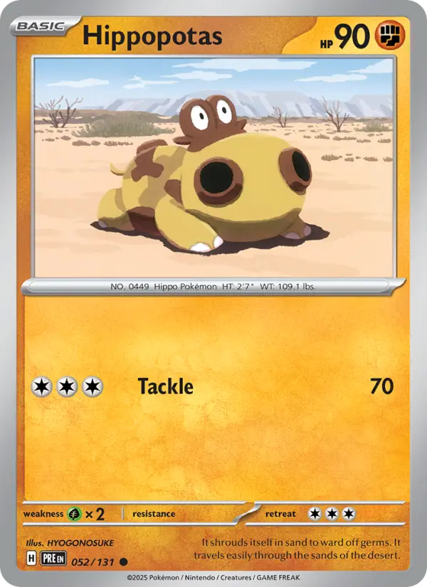 Hippopotas 52 card from Prismatic Evolutions