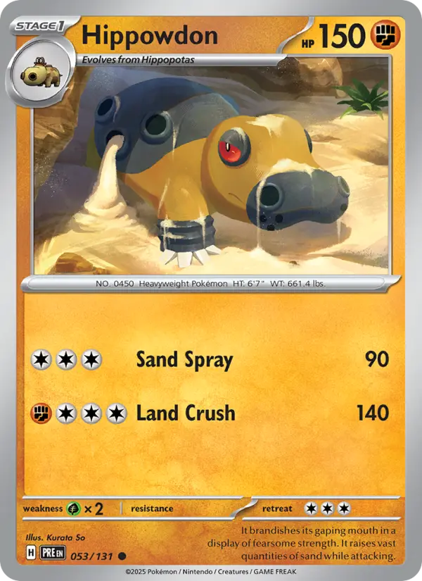 Hippowdon 53 card from Prismatic Evolutions