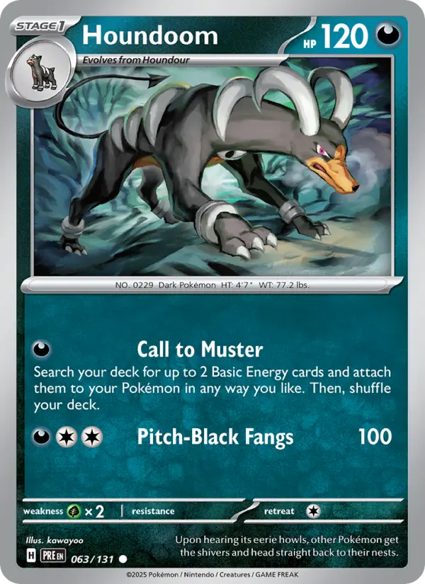 Houndoom 63 — Prismatic Evolutions 63, Holofoil finish