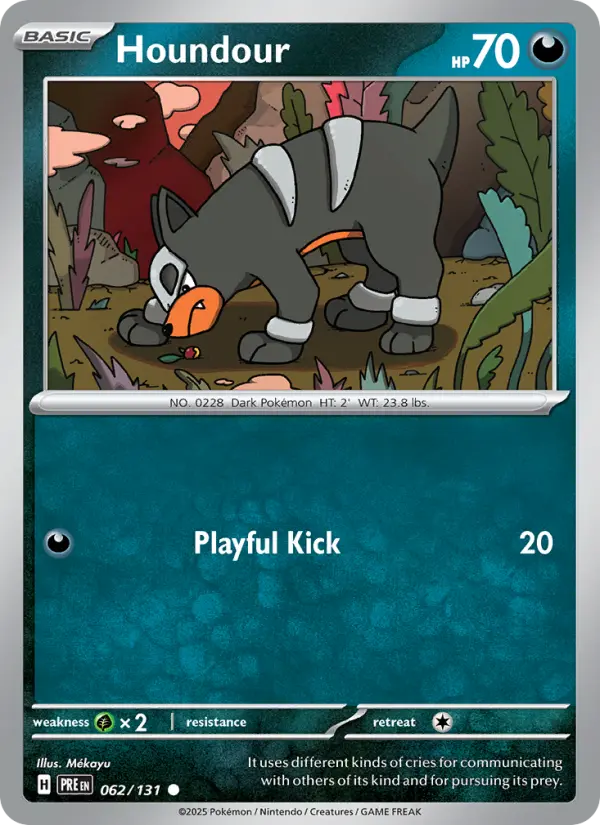 Houndour 62 — Prismatic Evolutions 62, Holofoil finish