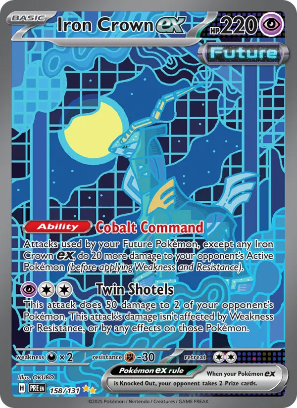Iron Crown ex 158 card from Prismatic Evolutions
