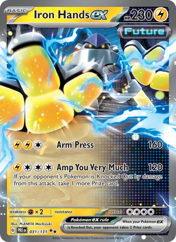 Iron Hands ex 31 — Prismatic Evolutions 31, Holofoil finish