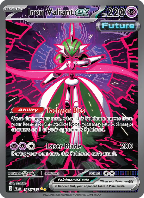 Iron Valiant ex 157 — Prismatic Evolutions 157, Holofoil finish
