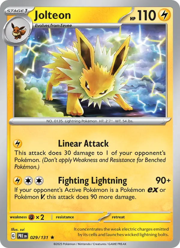 Jolteon 29 — Prismatic Evolutions 29, Holofoil finish