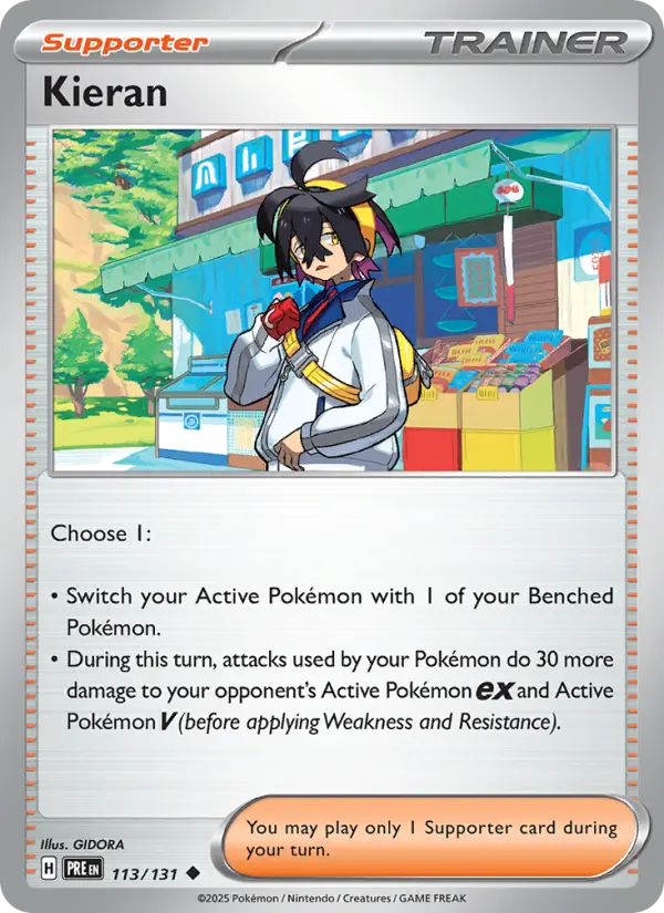 Kieran 113 — Prismatic Evolutions 113, Holofoil finish