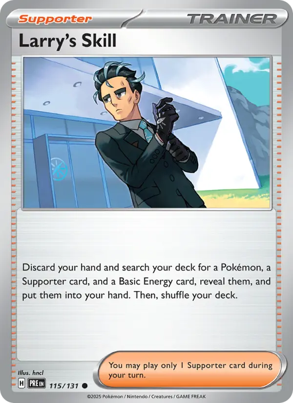 Larry's Skill 115 — Prismatic Evolutions 115, Holofoil finish