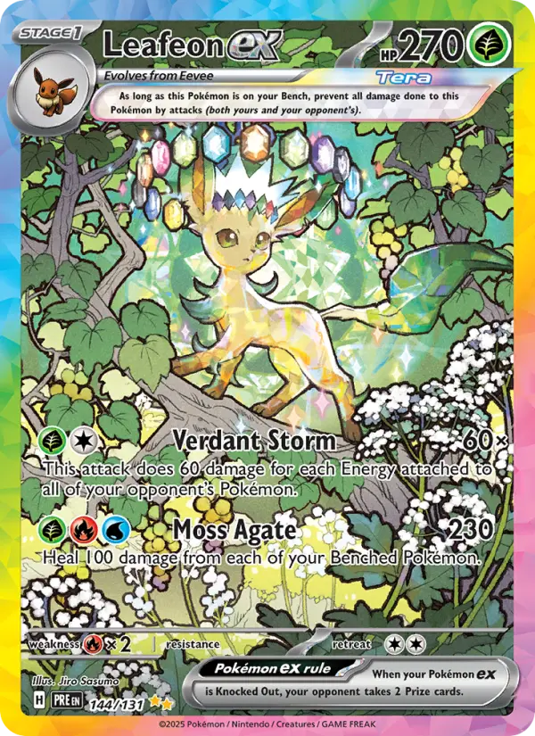 Leafeon ex 144 card from Prismatic Evolutions