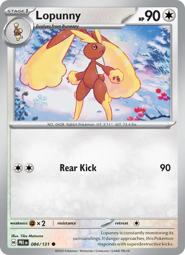 Lopunny 84 card from Prismatic Evolutions
