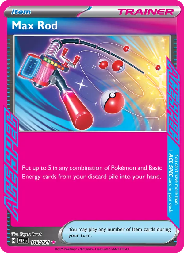 Max Rod 116 card from Prismatic Evolutions