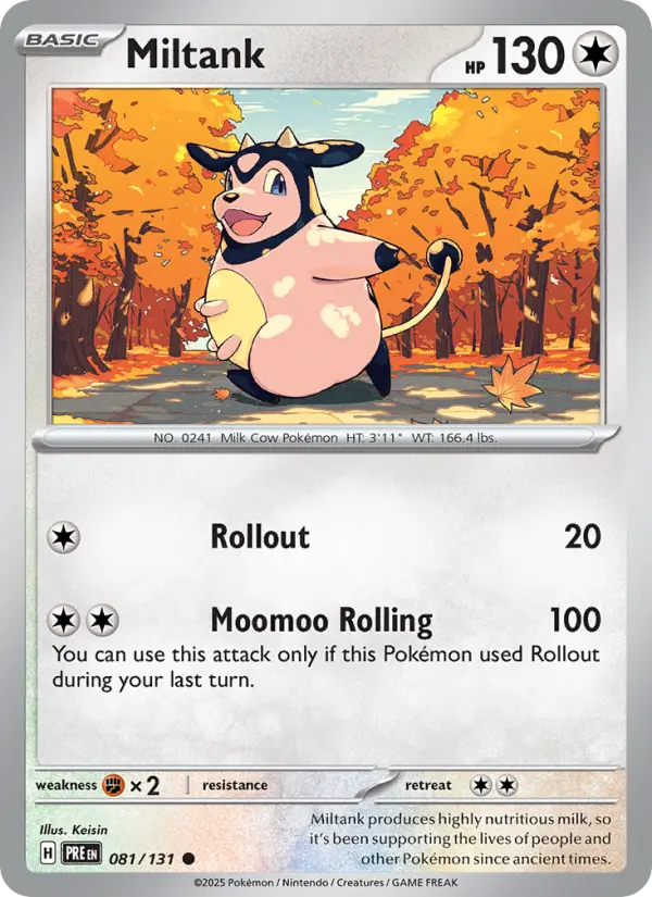 Miltank 81 card from Prismatic Evolutions