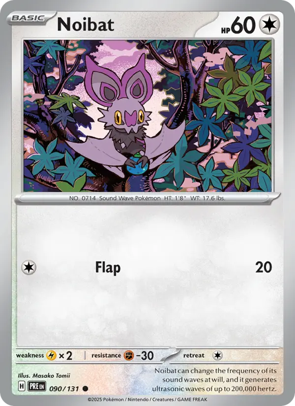 Noibat 90 — Prismatic Evolutions 90, Holofoil finish