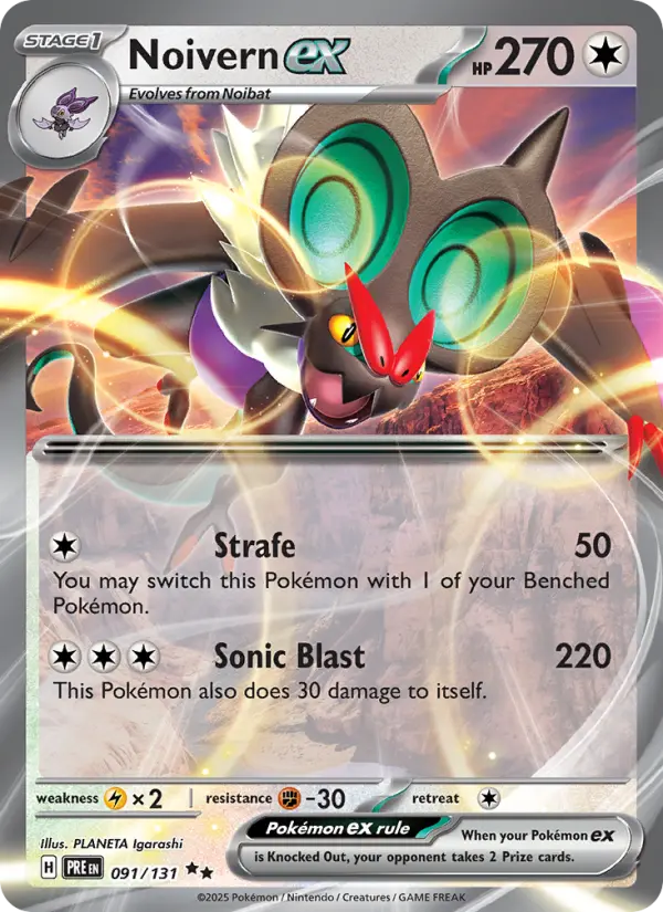 Noivern ex 91 — Prismatic Evolutions 91, Holofoil finish