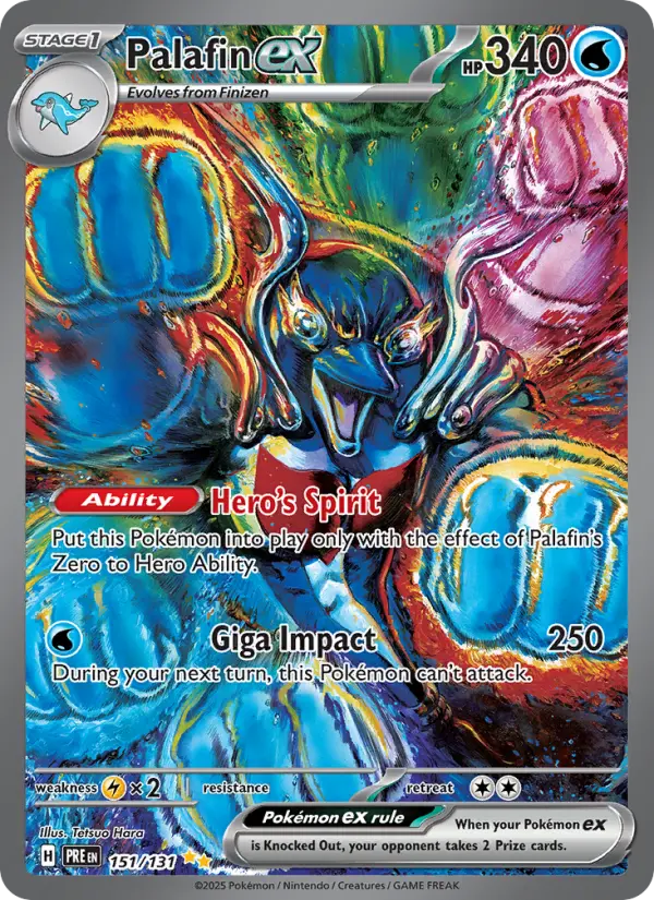 Palafin ex 151 — Prismatic Evolutions 151, Holofoil finish