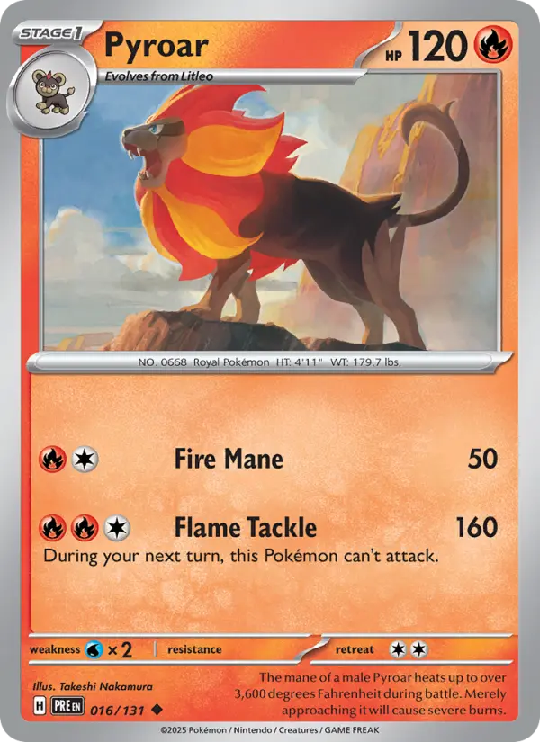 Pyroar 16 card from Prismatic Evolutions