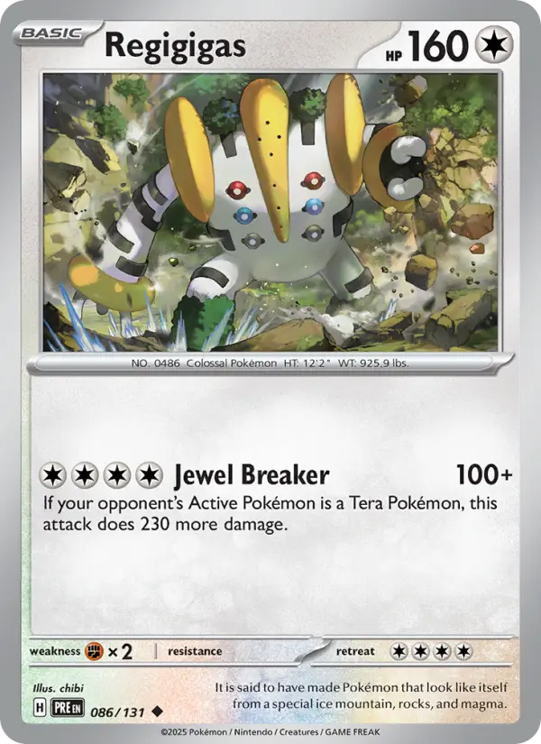Regigigas 86 — Prismatic Evolutions 86, Holofoil finish