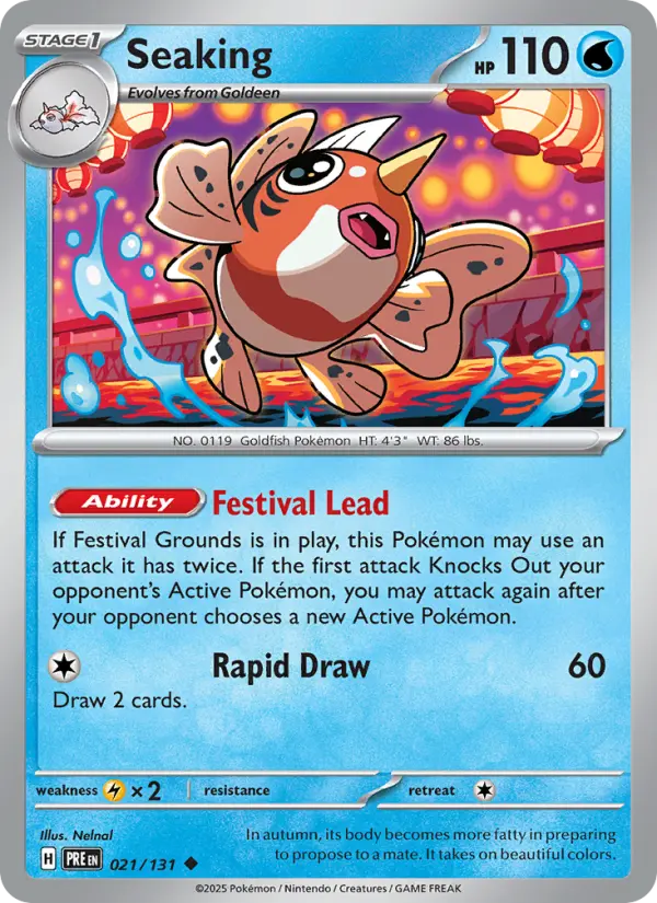 Seaking 21 card from Prismatic Evolutions