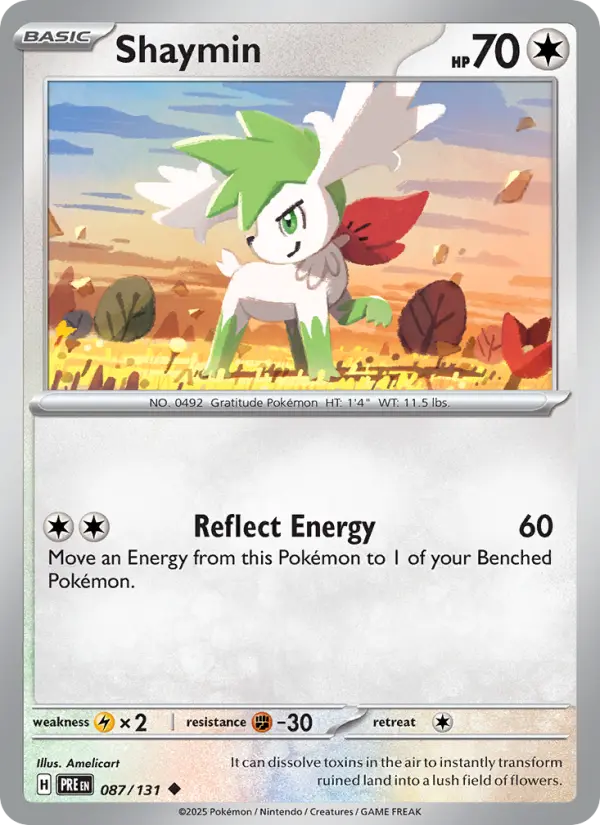 Shaymin 87 — Prismatic Evolutions 87, Holofoil finish