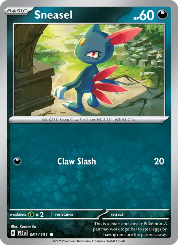 Sneasel 61 — Prismatic Evolutions 61, Holofoil finish