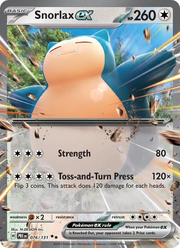 Snorlax ex 76 card from Prismatic Evolutions