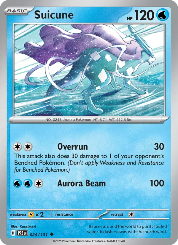 Suicune 24 — Prismatic Evolutions 24, Holofoil finish