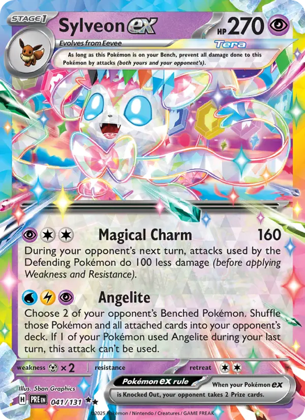 Sylveon ex 41 card from Prismatic Evolutions